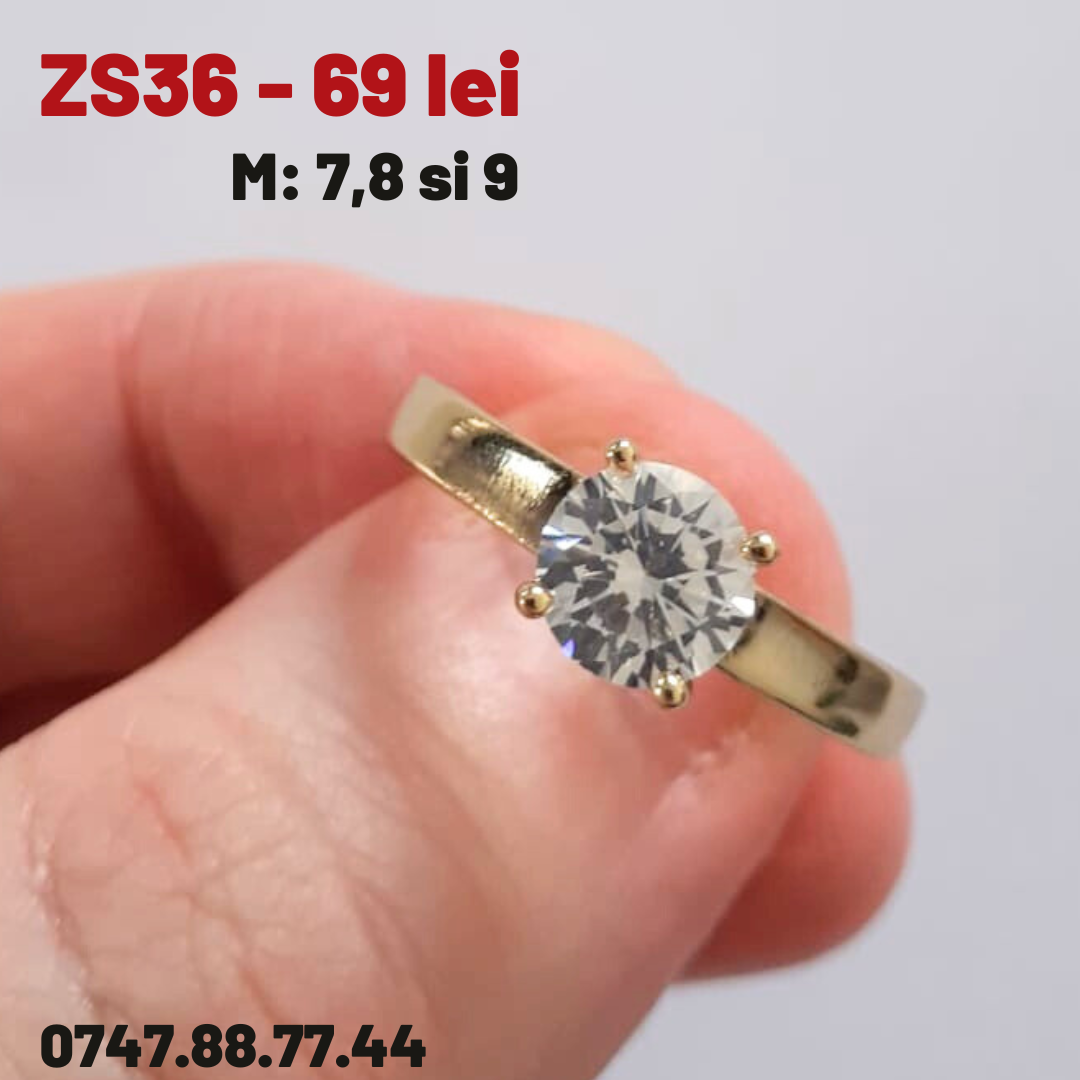 - Inel in culoarea aurului 14K - ZS36