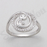 - Inel argint logodna spirala zirconii albe aspect aur alb - PK2038