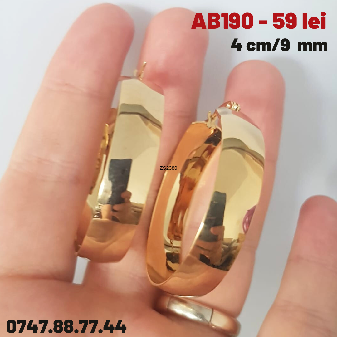 Cercei auriti cu aur de 14K - 4 cm - AB190
